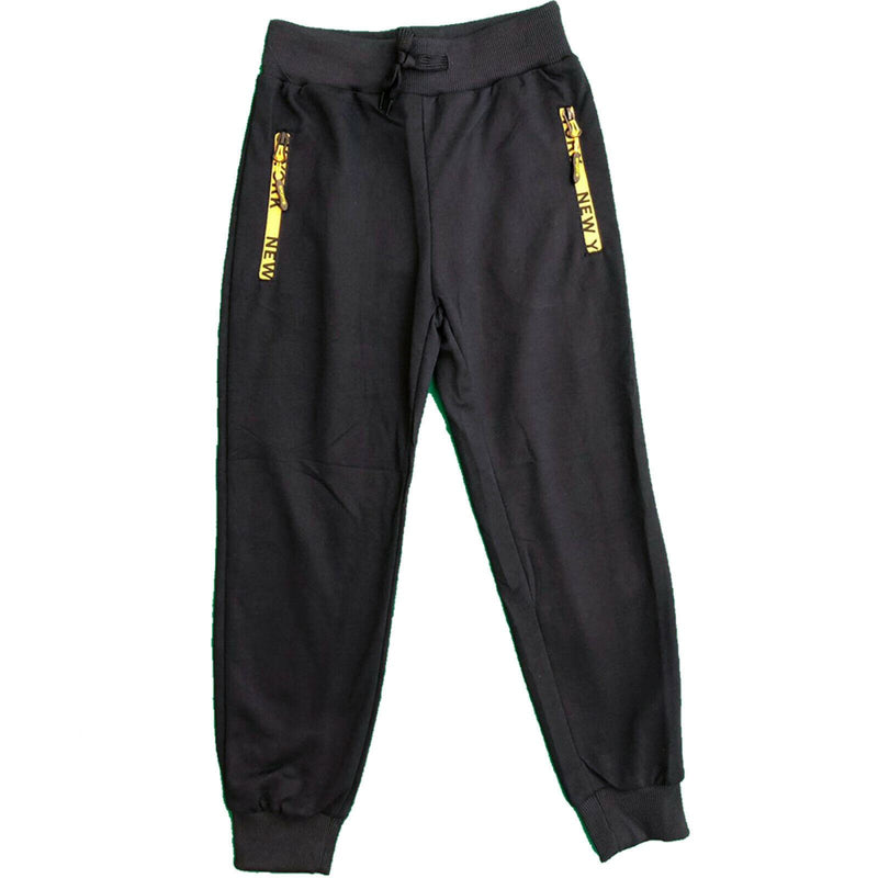 Boys Kids Plain Zip Pocket School Jogging Sports PE Tracksuit Bottoms Joggers.