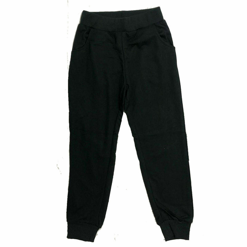 Boys Girls Kids Plain Jogging Sports Tracksuit Bottoms Joggers PE School.