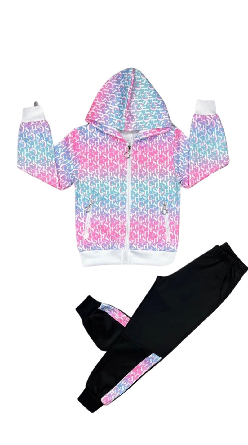 Girls Multicoloured Tracksuit (QH-72)