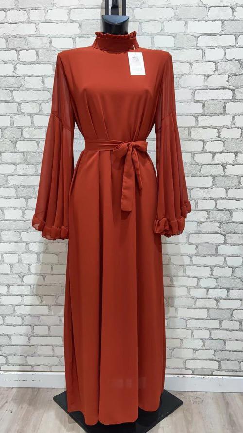 Ladies Ruffle Sleeve Flowy Maxi Dress