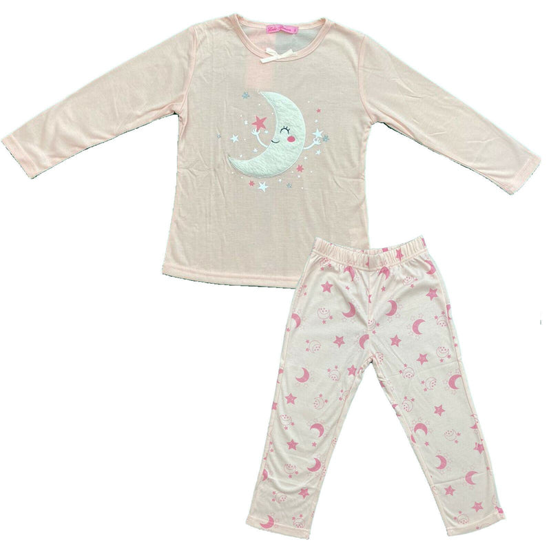 Baby Girls Kids Pyjamas Long Sleeve Top Bottom Set Nightwear PJs Printed.