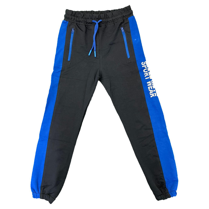 Boys Joggers Zip Pocket Fashion Panel Stretch Cotton Jogging Bottoms Tracksuit Kids