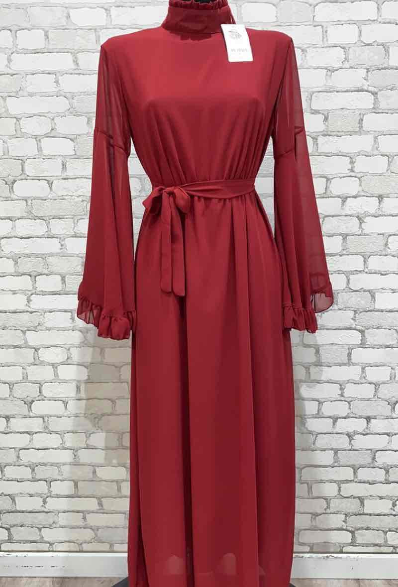 Ladies Ruffle Sleeve Flowy Maxi Dress