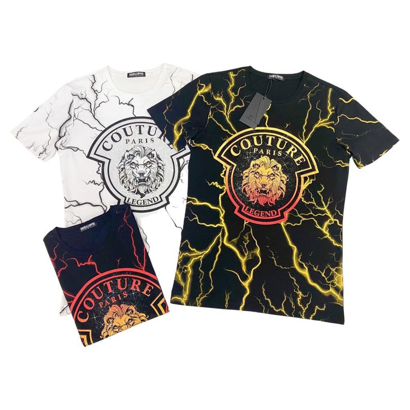 Mens Lion Print T-Shirt Slim Fit (F9615)