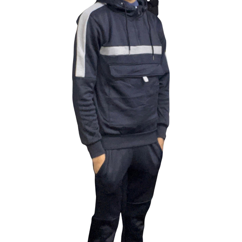 Mens Navy Slim Fit Tracksuit (L-141)