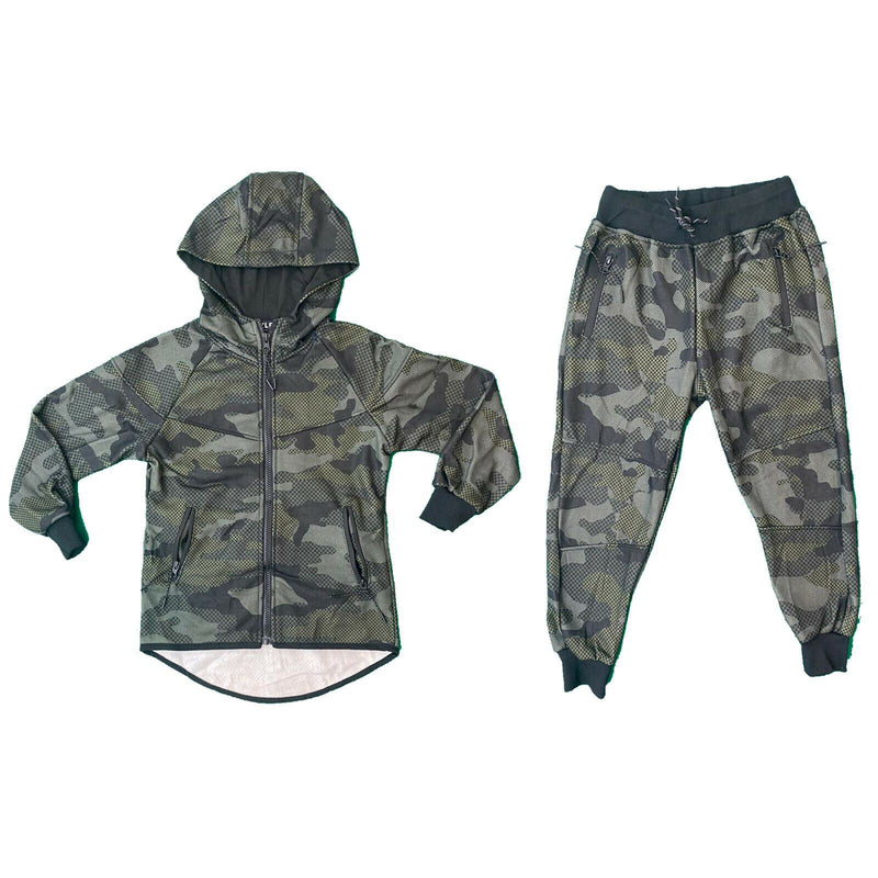 Boys Kids Tracksuit Camo Camouflage Jacket Joggers Jogging Bottoms Outfit Set