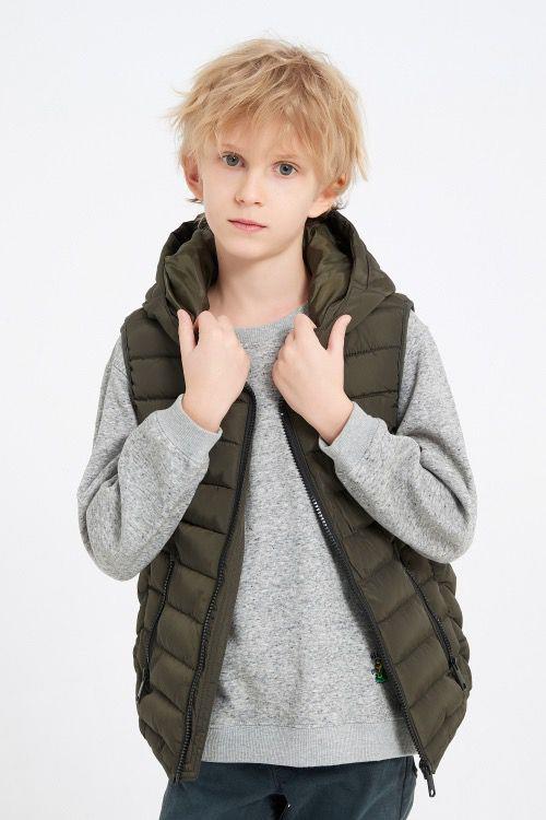 Boys Hooded Gilet With Zip Pockets