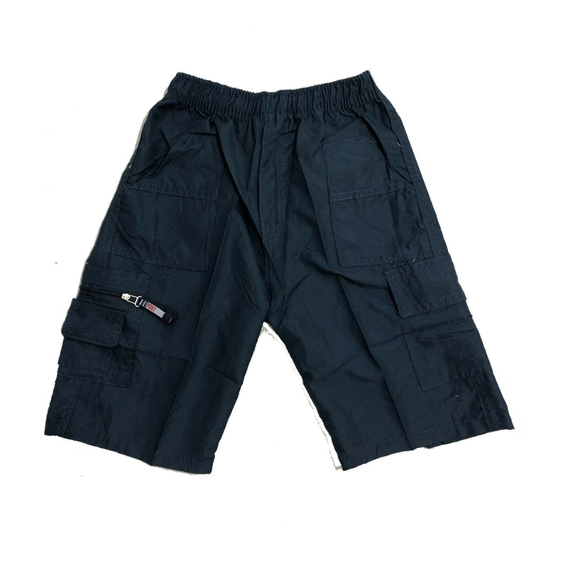 Boys Kids Shorts Plain Knee Length Combat Cargo Pocket Summer Fashion Chino