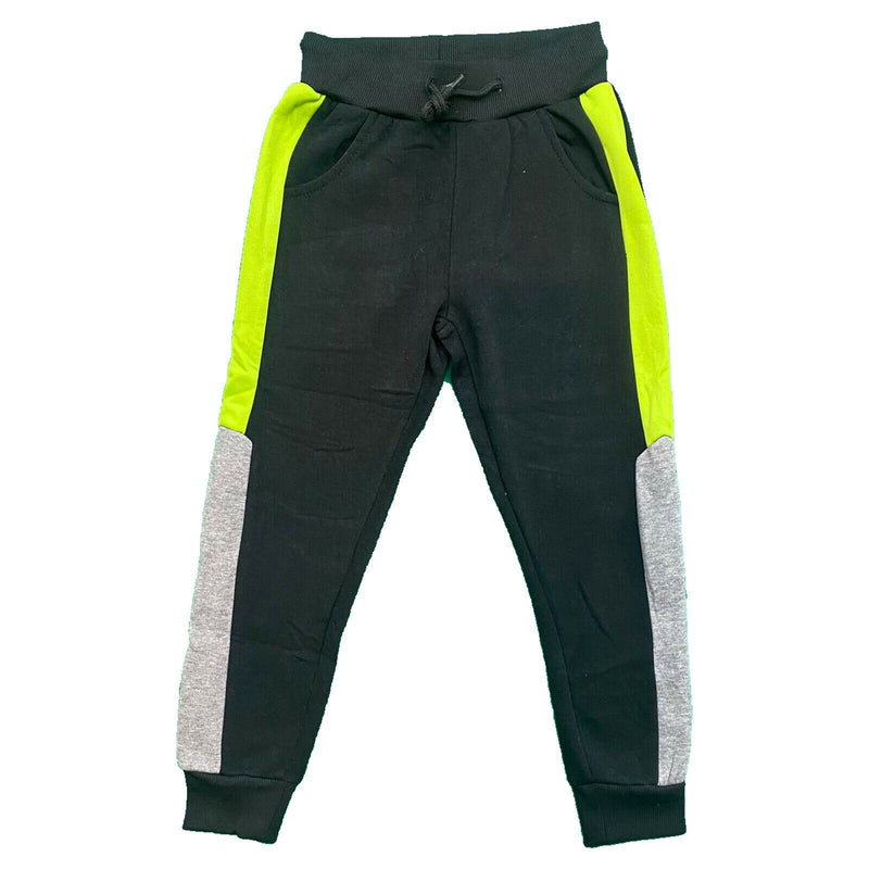 Boys Kids Panel Jogging Sports Warm Tracksuit Bottoms Fleece Winter Joggers Gym.