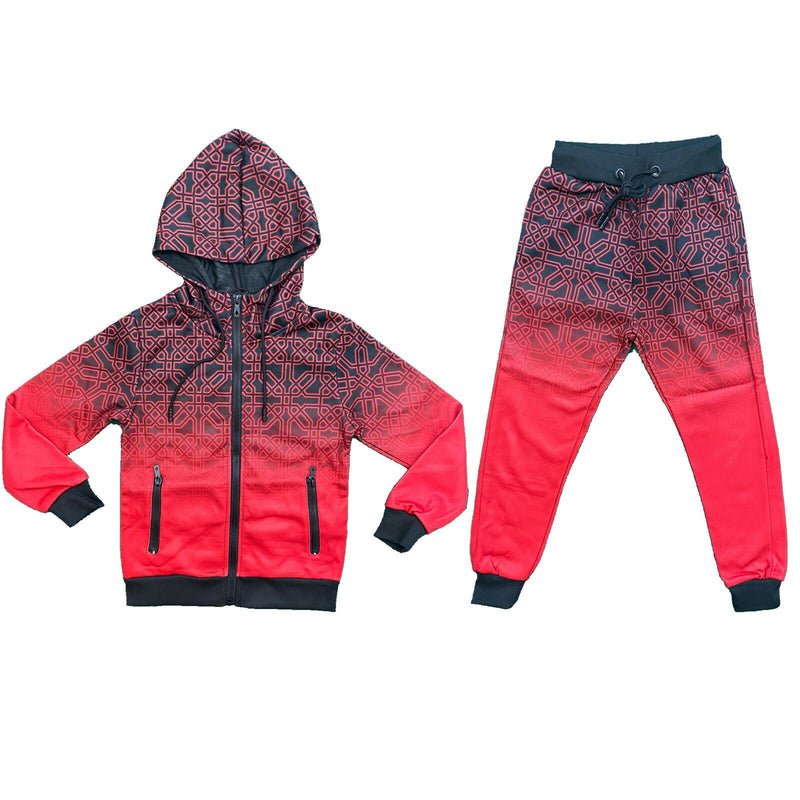 Boys Kids Tracksuit Jacket Joggers Jogging Bottoms Printed Sports Set Outfit.