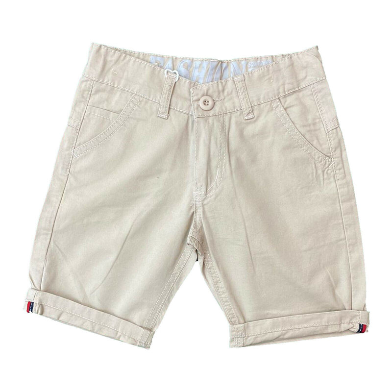 Boys Kids Shorts Chino Plain Knee Length Cotton Pocket Summer Fashion Casual