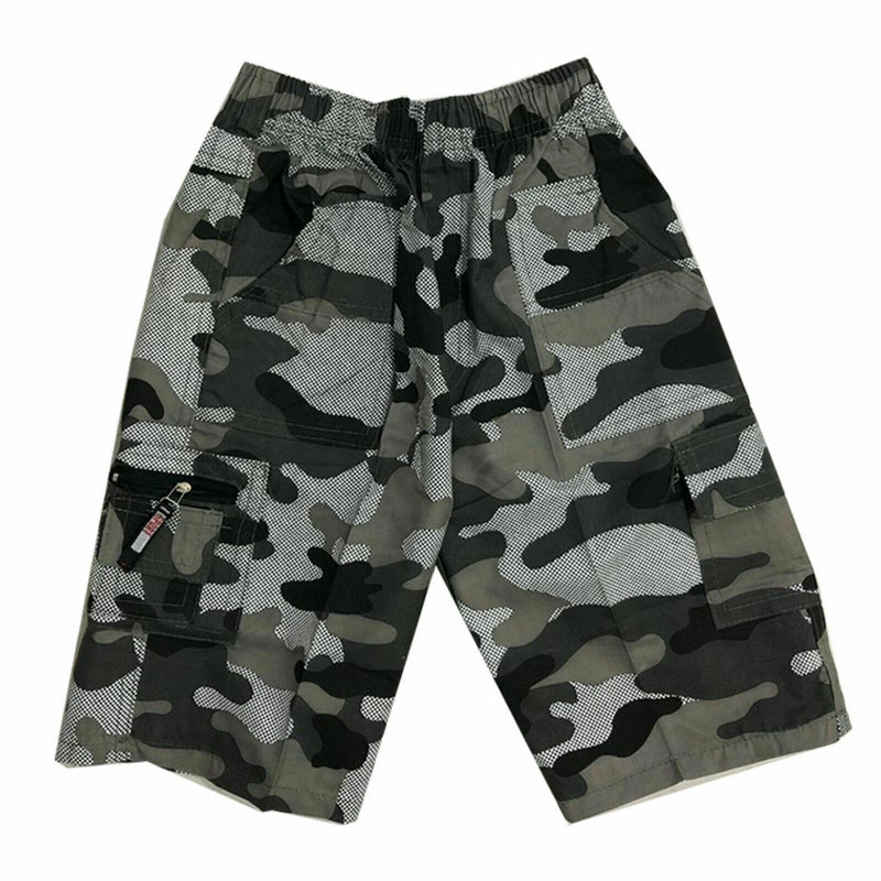 Boys Kids Shorts Army Camo Camouflage Combat Cargo Pocket Summer Fashion Chino