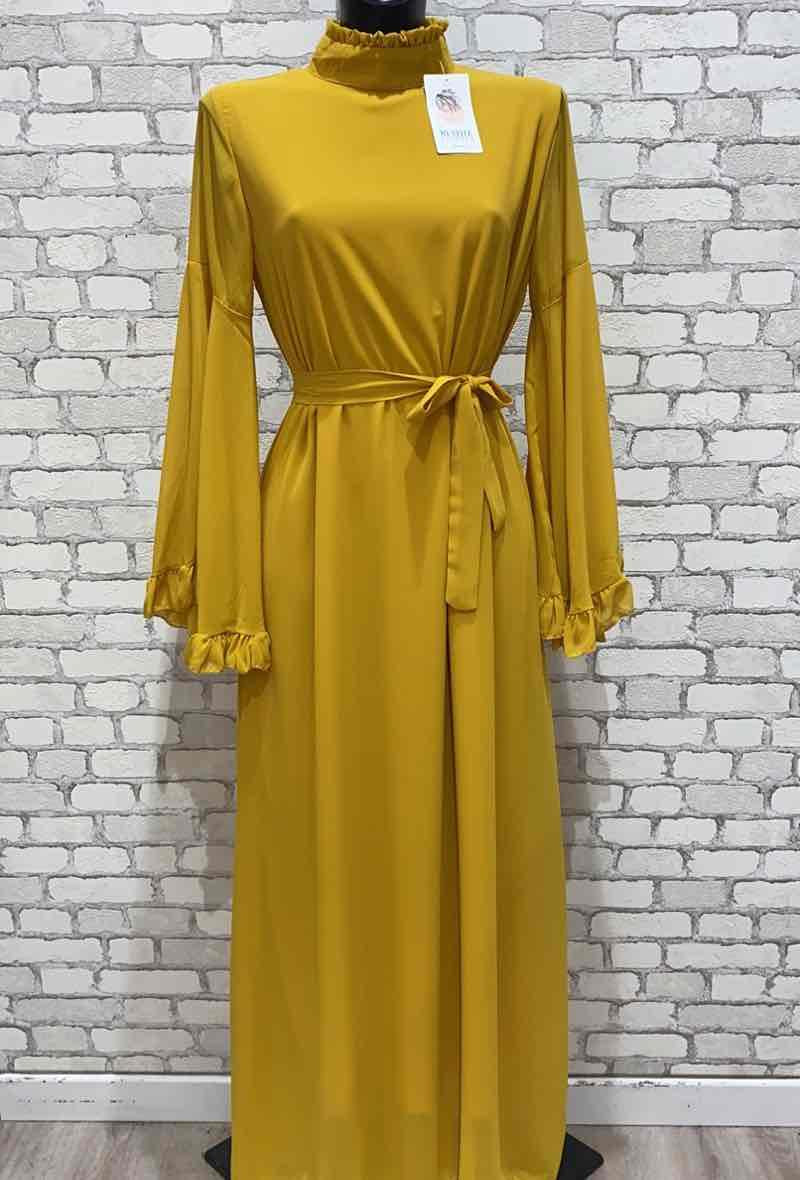 Ladies Ruffle Sleeve Flowy Maxi Dress