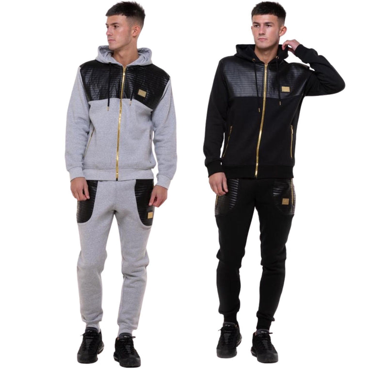 Mens PolyCotton Fleece Zip Pocket Tracksuit Stefano