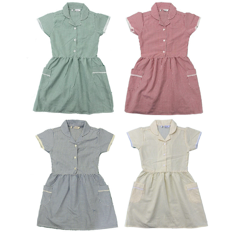 Girls School Dress Gingham Ex M&S Summer Check Kids