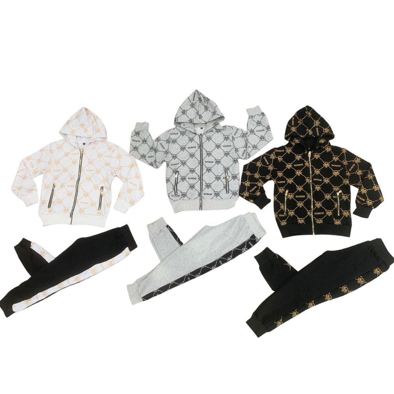 Boys Tracksuit Tiger Print Diamond (K-836)