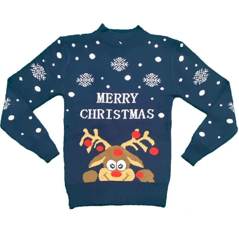 Boys Girls Kids Christmas Jumper Reindeer Sweater Xmas Sweatshirt Top Rudolph.