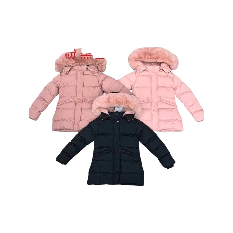 Girls Fur Parka Jacket Coat KP-36