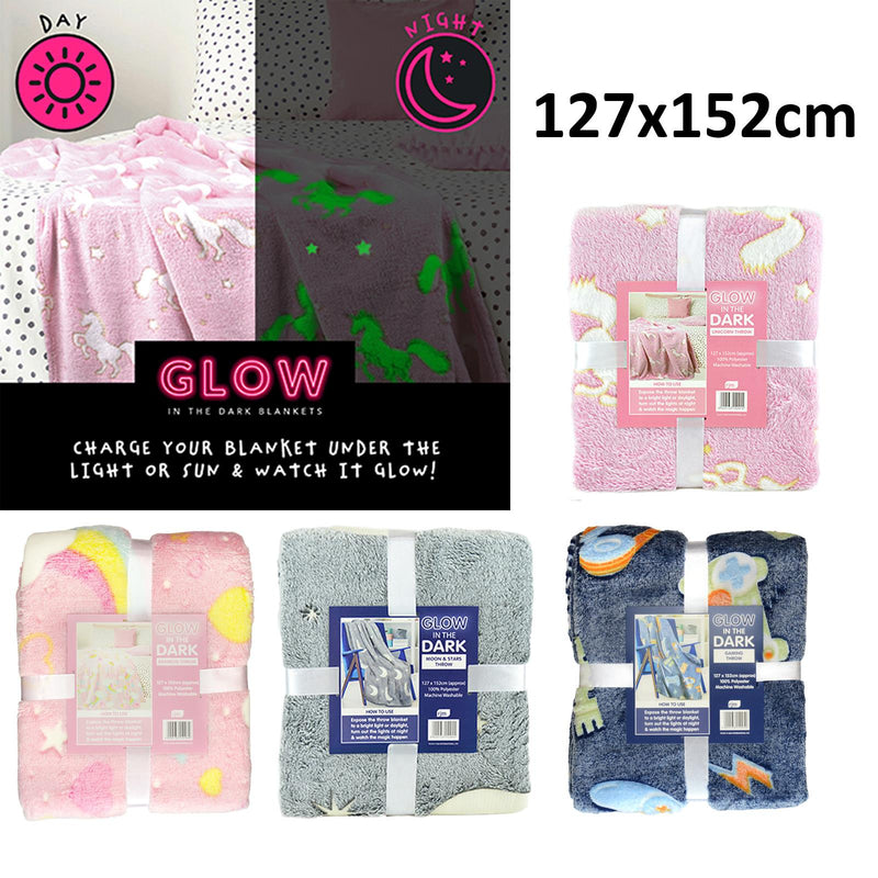 Printed Glow In The Dark Blankets 127x152cm