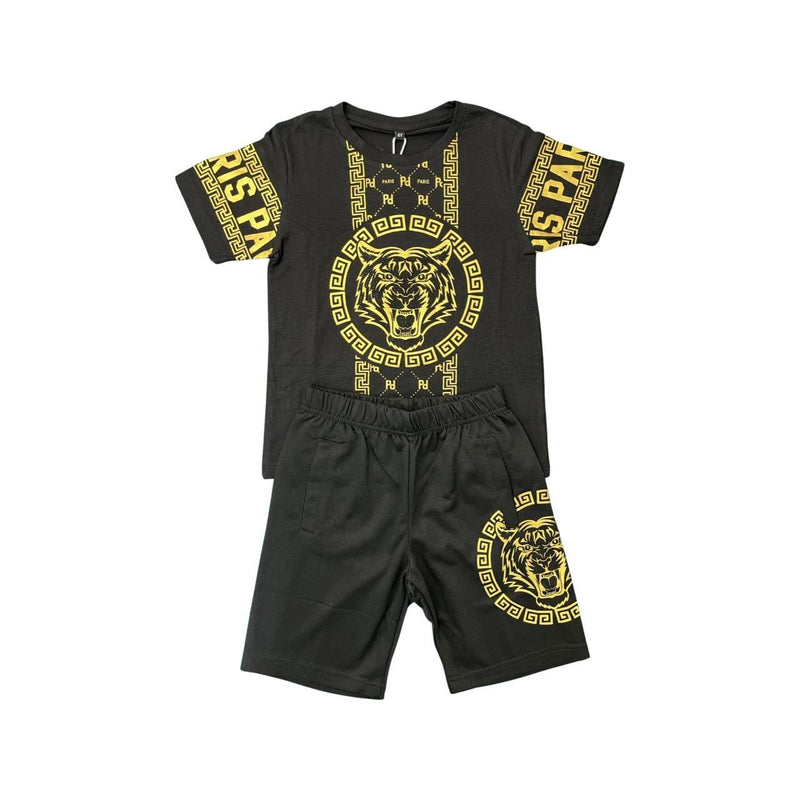 Boys Tiger Print Paris Short Set Outfit