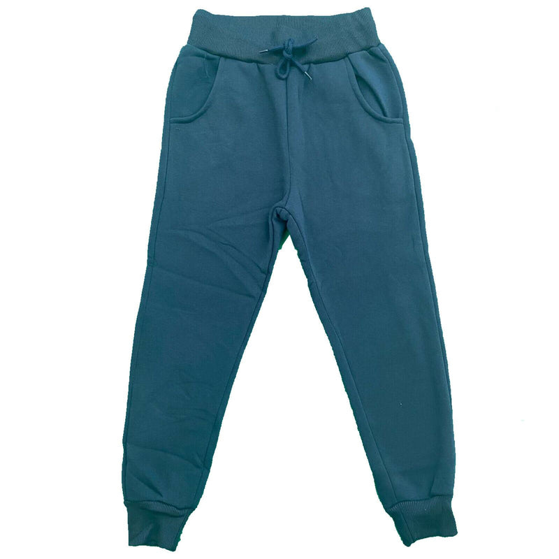 Boys Girls Kids Plain Jogging Sports Tracksuit Bottoms Joggers PE School Fleece.