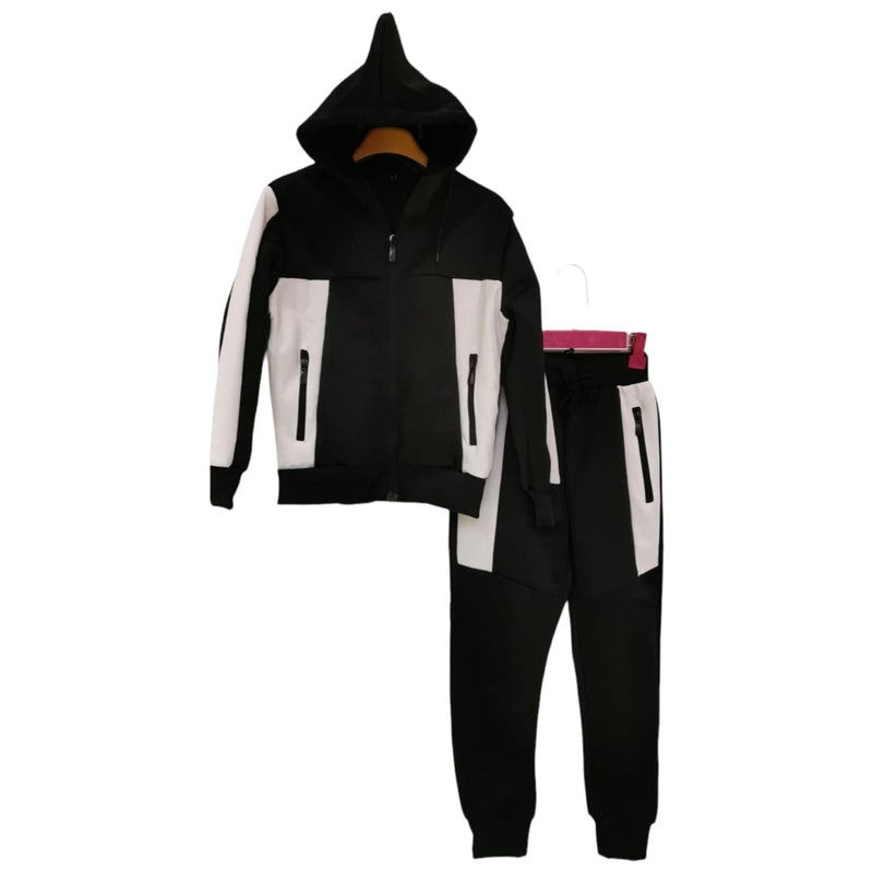 Boys And Mens Matching Tracksuit Slim Fit Zip Pockets (FY-1068)