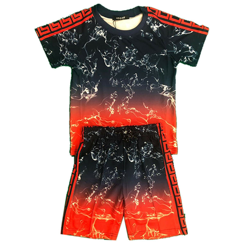 Boys Kids T-Shirt Shorts Set Fashion Summer Top Short.