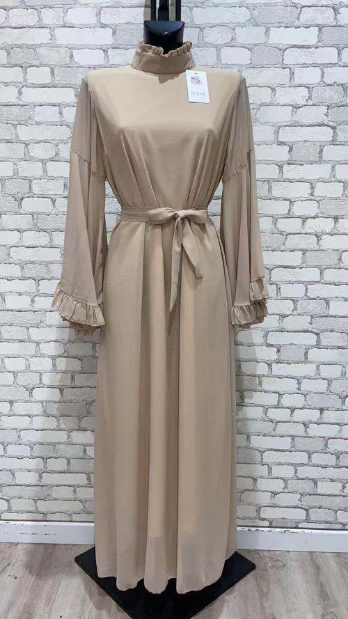 Ladies Ruffle Sleeve Flowy Maxi Dress