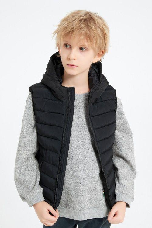 Boys Hooded Gilet With Zip Pockets