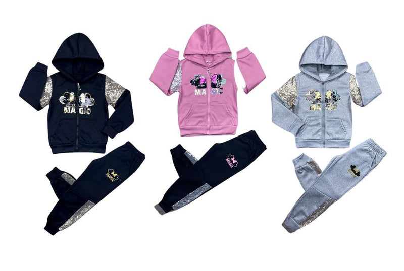 Girls Magic Print Sequin Tracksuit