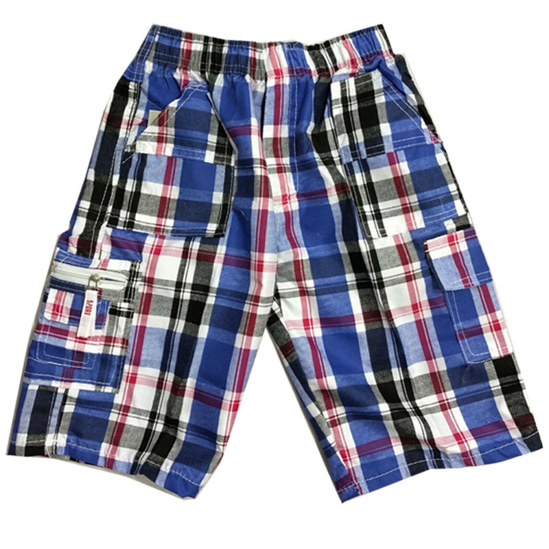 Boys Kids Shorts Check Combat Cargo Pocket Summer Fashion Chino