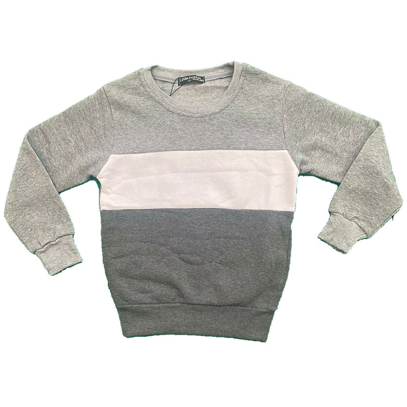 Boys Kids Panel Jumper Sweatshirt Top Fleece Winter Warm Pullover.