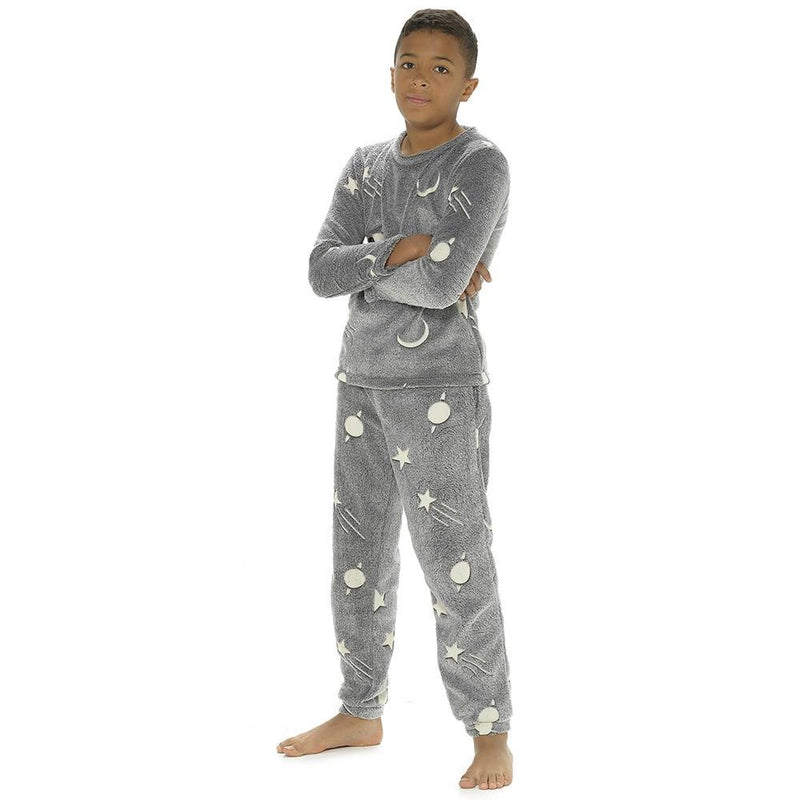 Kids Grey Glow In The Dark Pyjama Set