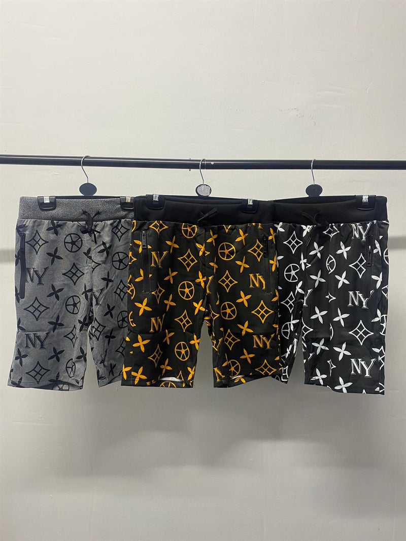 Mens NY Design Print Shorts