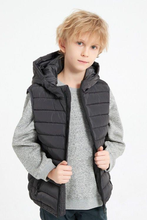 Boys Hooded Gilet With Zip Pockets