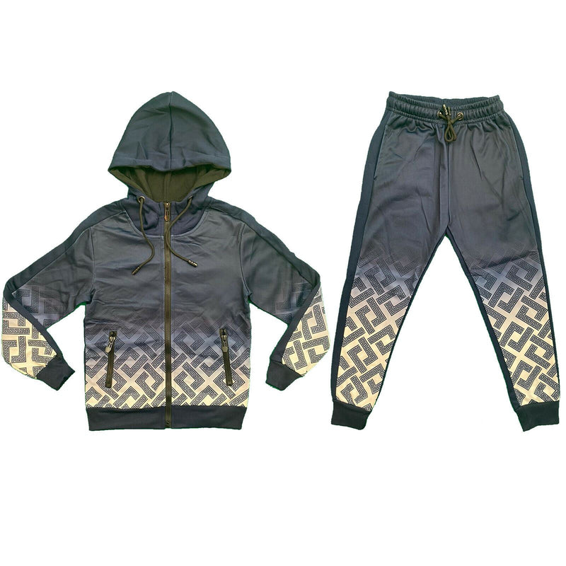 Boys Kids Tracksuit Jacket Joggers Jogging Bottoms Printed Sports Set Outfit Gym.