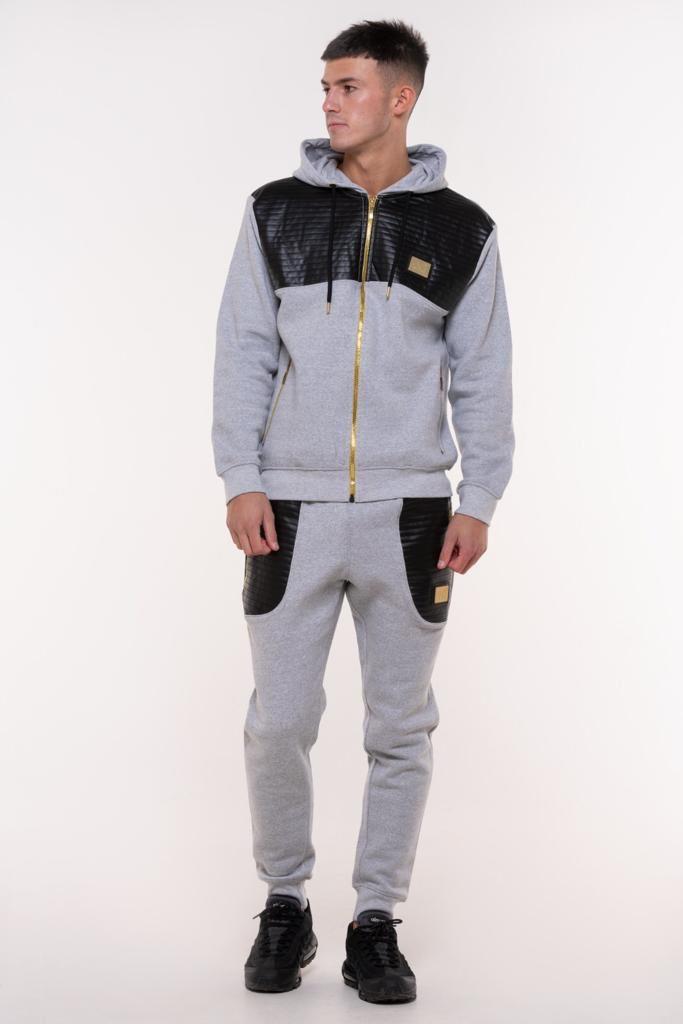 Mens PolyCotton Fleece Zip Pocket Tracksuit Stefano