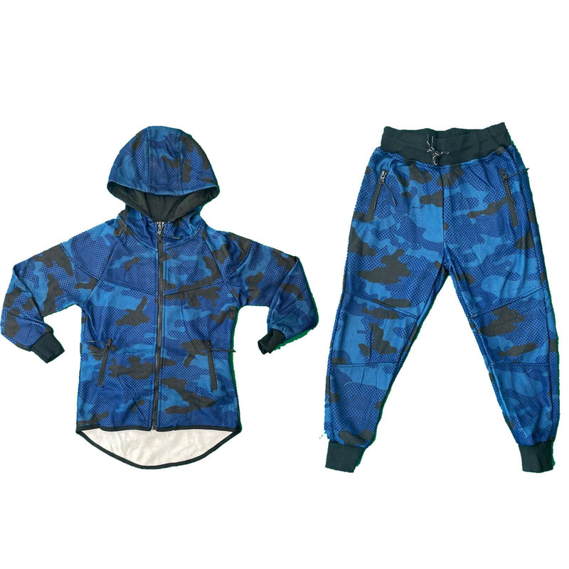 Boys Kids Tracksuit Camo Camouflage Jacket Joggers Jogging Bottoms Outfit Set