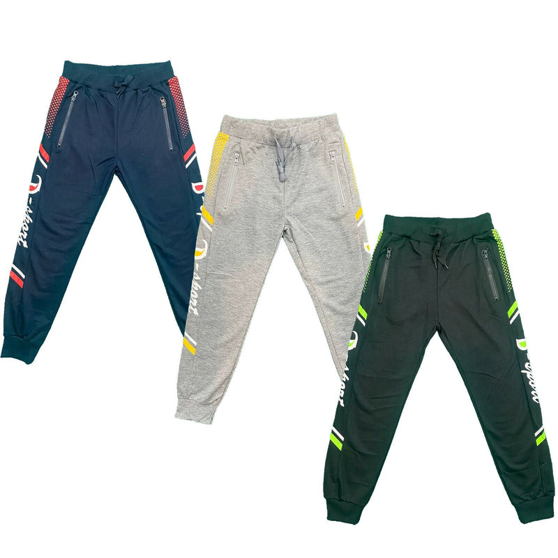 Boys Kids Zip Pocket Jogging Sports Tracksuit Bottoms Joggers Fashion Sport Gym