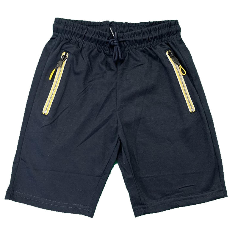 Boys Shorts Plain Zip Pockets Sports Kids Gym PE School Summer Football