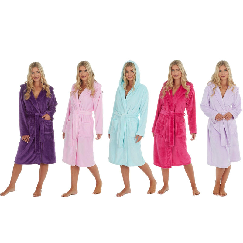 Girls And Ladies Matching Plain Plush Fleece Robe