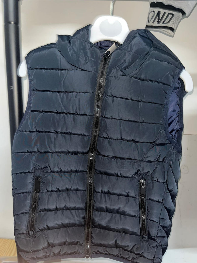 Boys Hooded Gilet With Zip Pockets